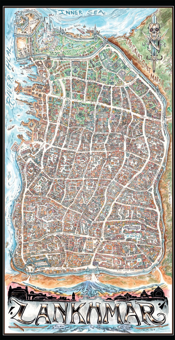 Dungeon Crawl Classics Lankhmar RPG Cloth Map