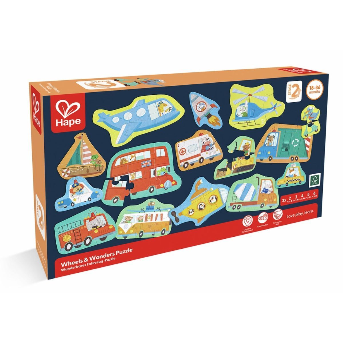 Hape: Wheels & Wonders Puzzle