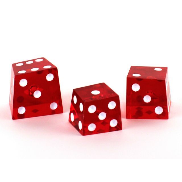 25mm Crooked Dice Transparent Red/White (1)