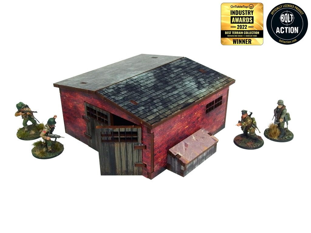 WW2 Normandy Large Brick Shed (Pre-painted 28mm)