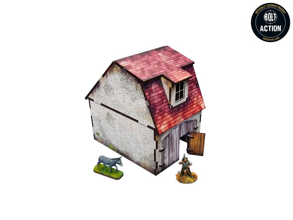 WW2 Normandy Coach House w. Chicken Coop (Pre-painted 28mm)
