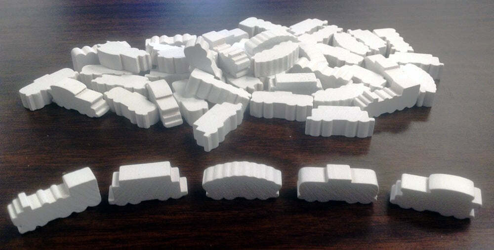 Wooden Train Set - White (50)