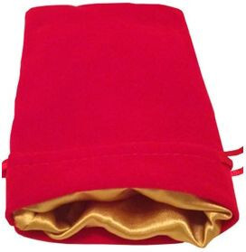 Velvet Dice Bag: Red with Gold Satin Lining