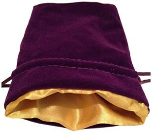 Velvet Dice Bag: Purple with Gold Satin Lining