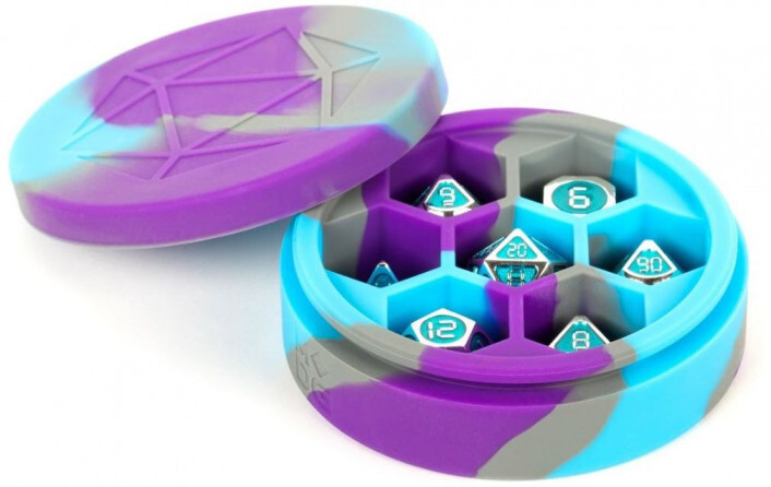 Silicone Dice Case: Round Purple/Gray/Light Blue