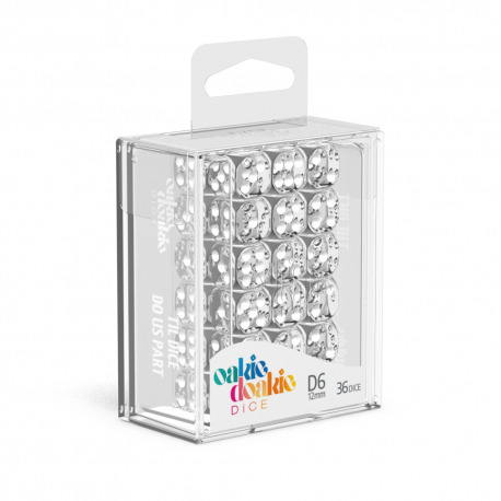 12mm D6 Set - Translucent - Clear (36 dice)  