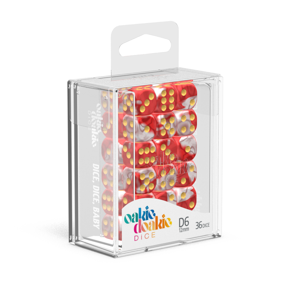 16mm D6 Set - GemiDice - Red Sky (12 dice)  