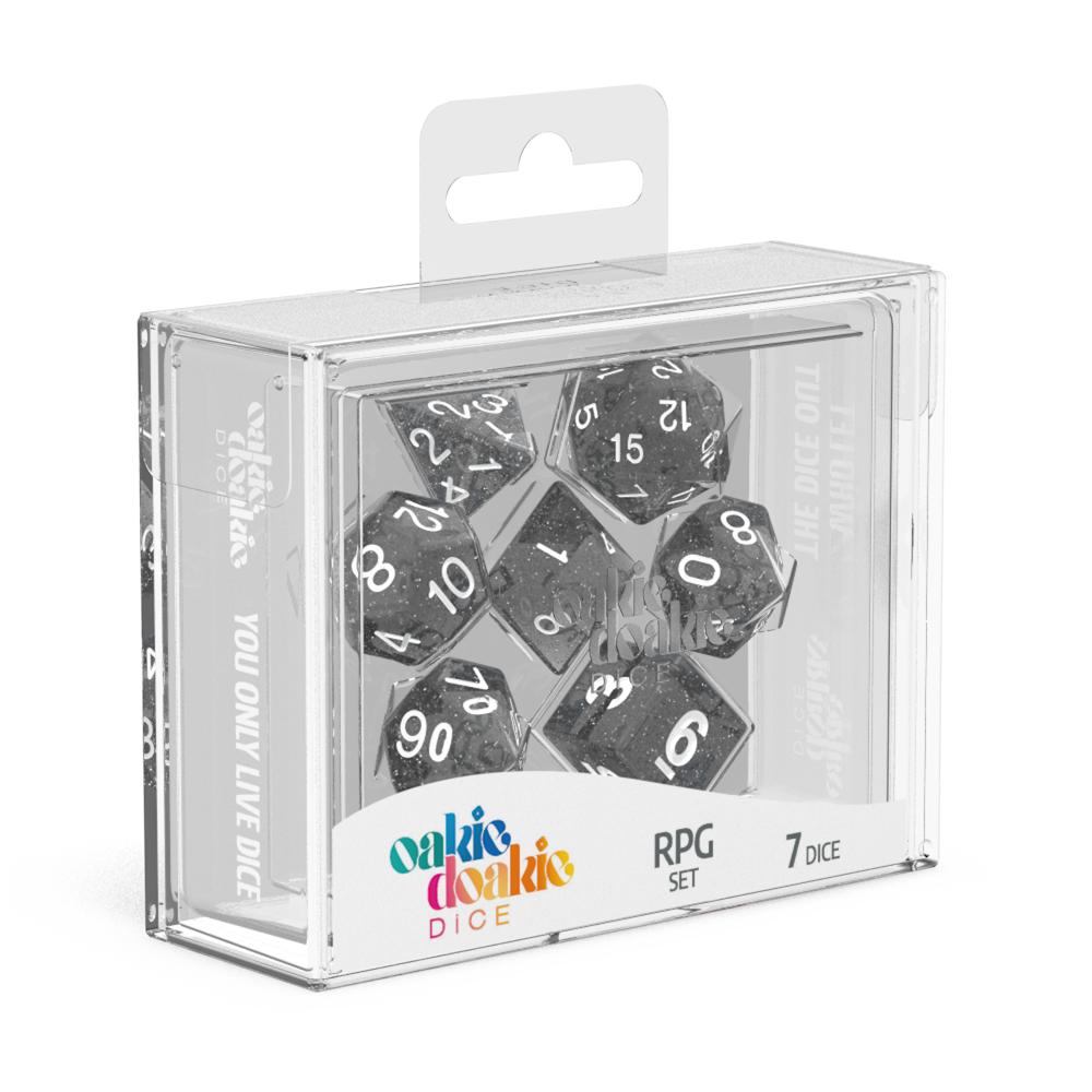 RPG Set - Speckled - Black (7 dice)  