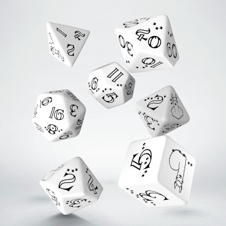 Bright Llama White & Black Dice Set (7)