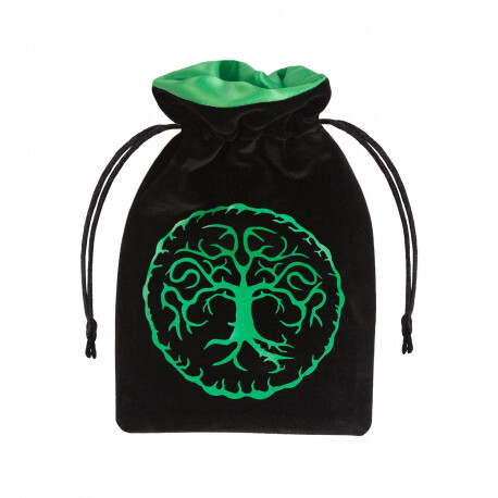 Velour Dice Bag: Forest, Green on Black