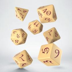Beige & Burgundy Classic RPG Dice Set