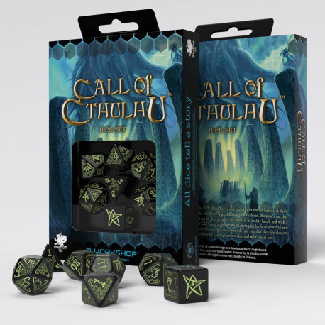 Call of Cthulhu Roleplaying Dice Set (7) - Black/Glow-in-Dark