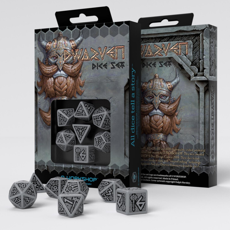 Dwarven Dice Set: Grey/Black 