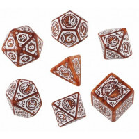 Steampunk Clockwork Dice Set: Caramel/White