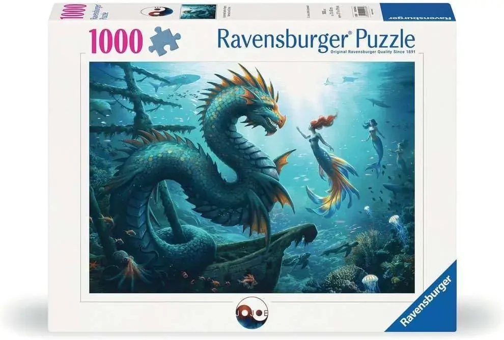 Enchanted Depths: Dragon, Mermaid and Turtles Jigsaw Puzzle 1000pc