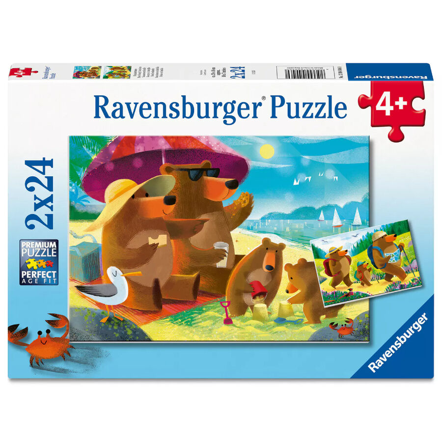 Bear Family Vacations Puzzle 2x24pcs