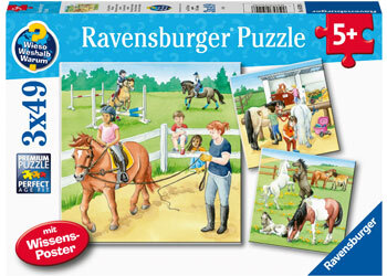 Ravensburger: A Day at the Stables Puzzle 3x49pc