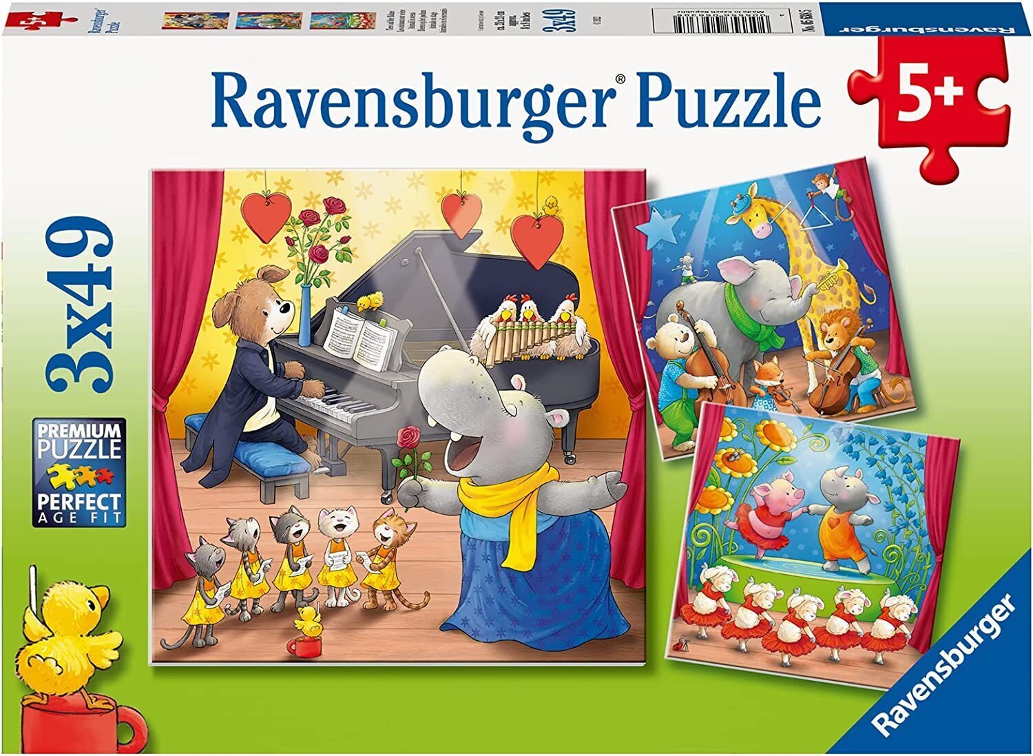Ravensburger: Animals on stage 3x49pc