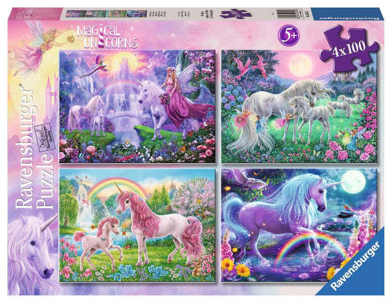 Ravensburger: Magical Unicorns 4 x 100p