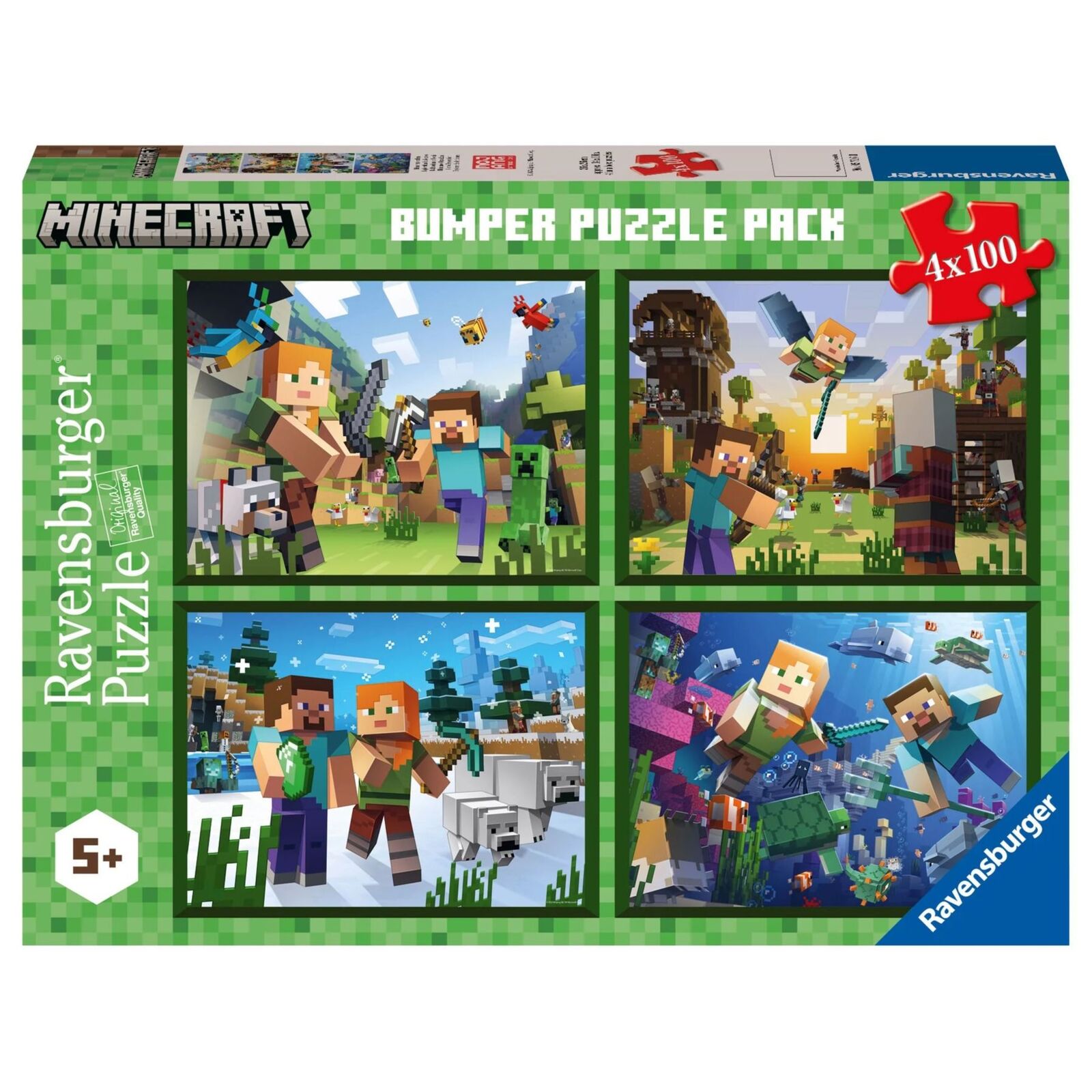 Minecraft Bumper Pack Jigsaw Puzzle (4x100)