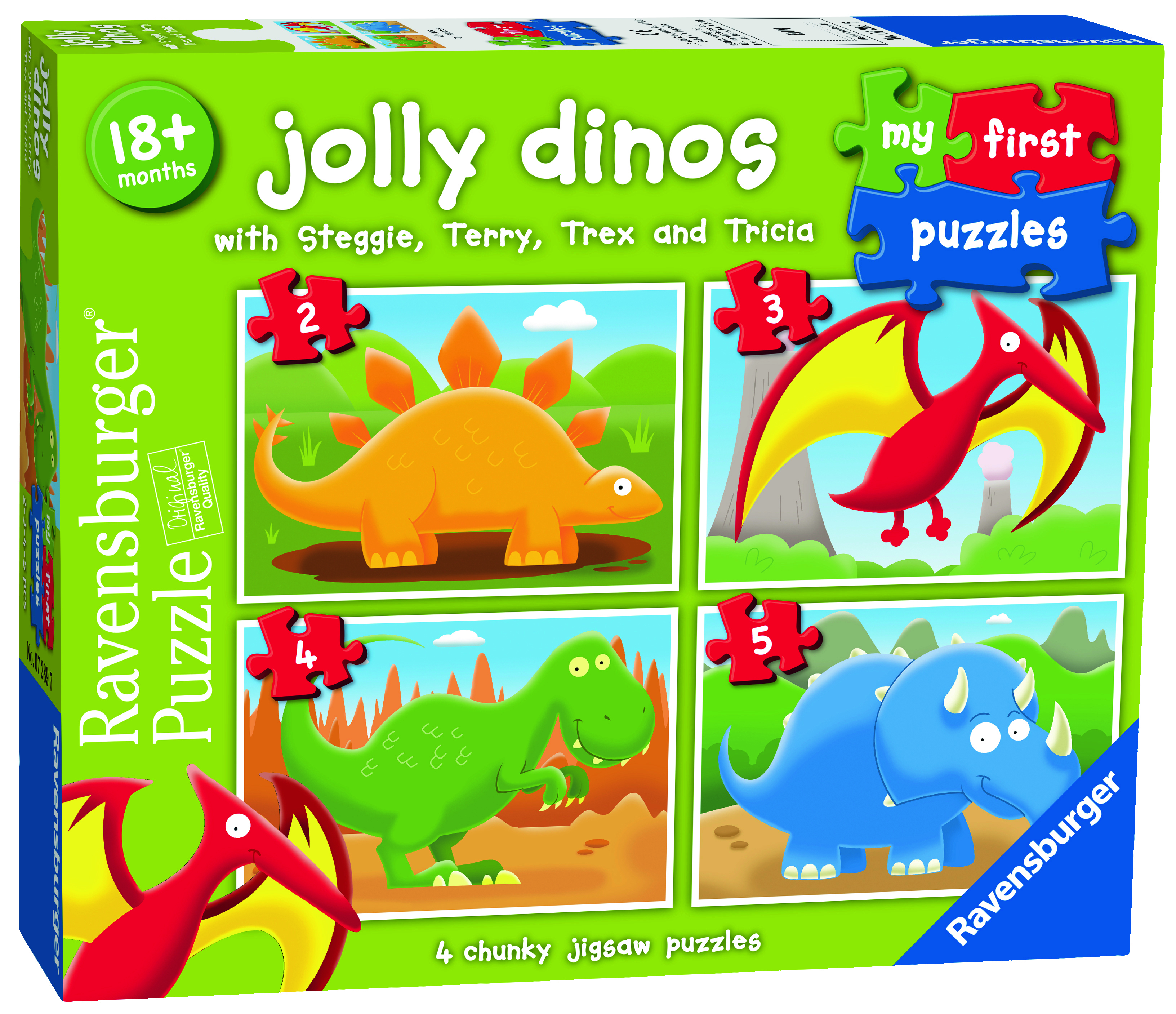 Ravensburger: Jolly Dinos My First Puzzle 2 3 4 5pc