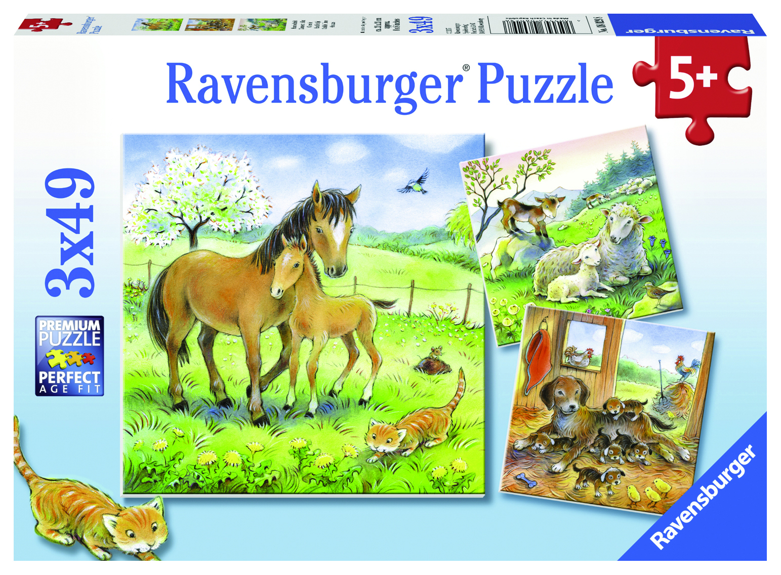Ravensburger: Cuddle Time Puzzle 3x49pc
