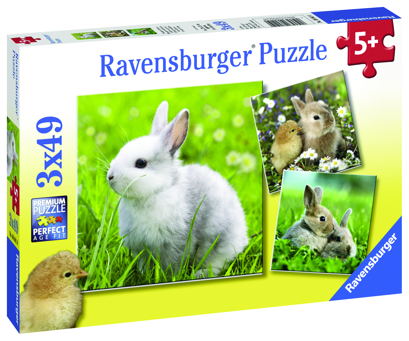 Ravensburger: Cute Bunnies Puzzle 3x49pc