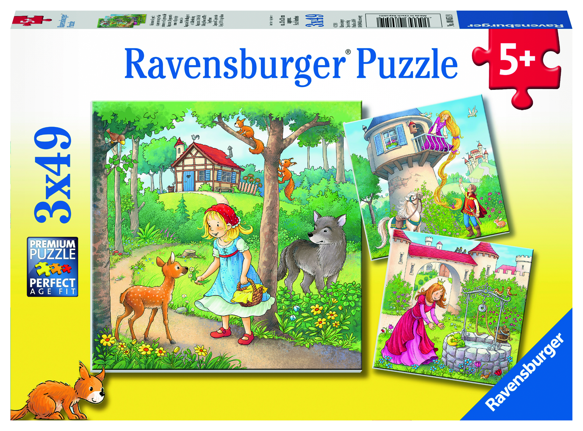 Ravensburger: Rapunzel Riding Hood and Frog 3x49pc