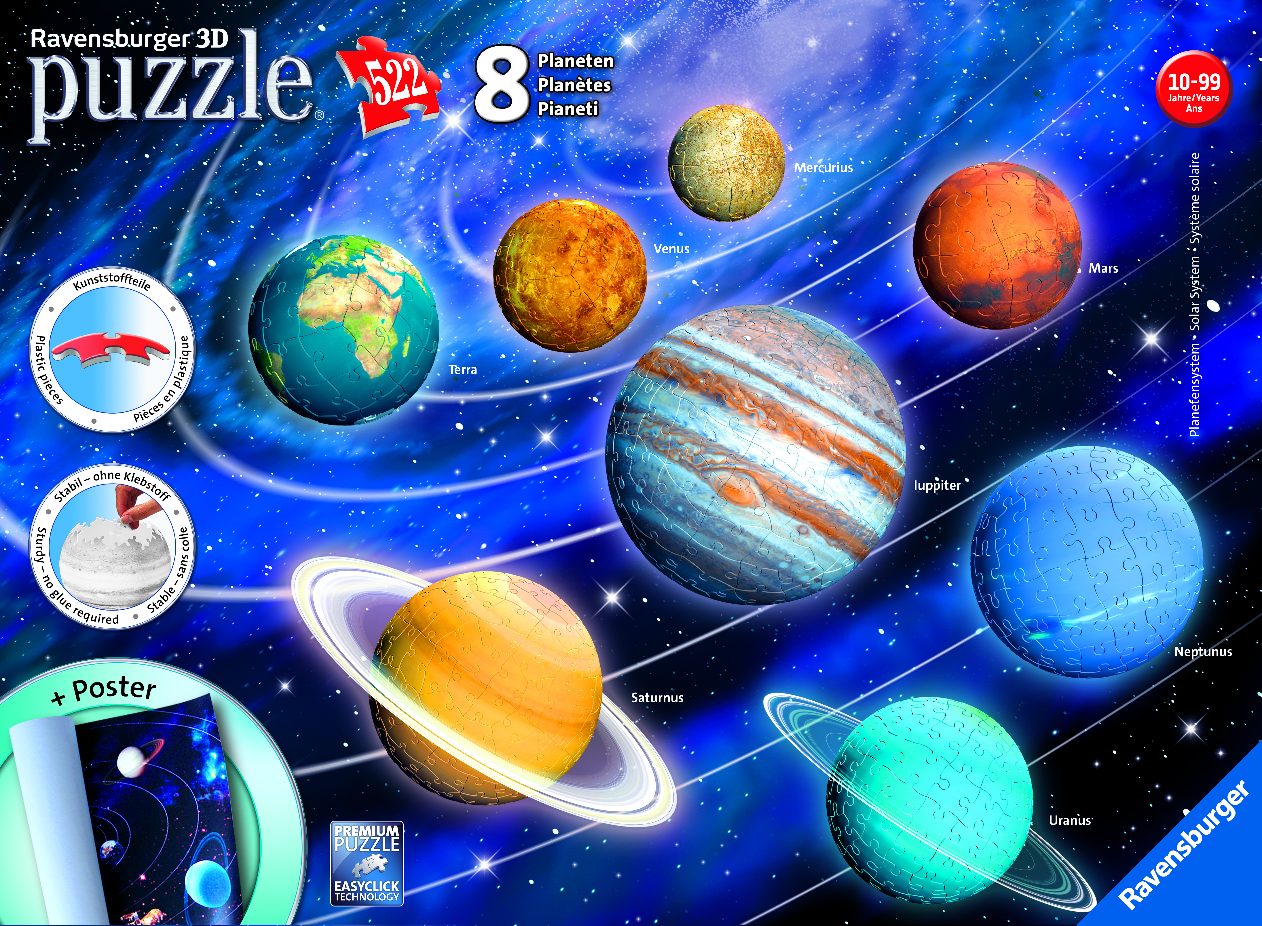 Ravensburger: Solar System 8 Planets 3D Puzzle 522pc