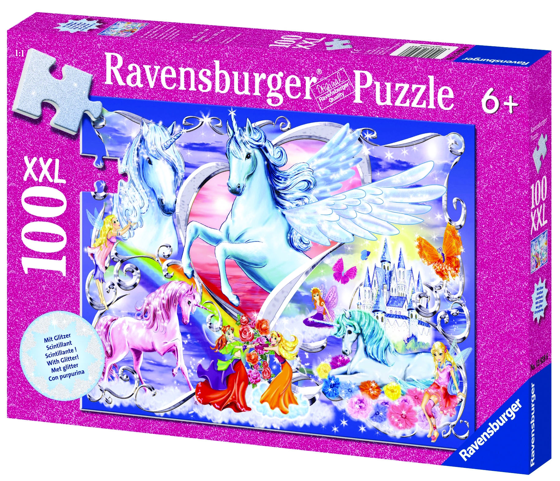 Ravensburger: Amazing Unicorns Glitter Puzzle 100pc