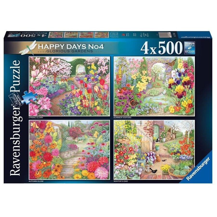 Happy Days No.4: Glorious Gardens Jigsaw Puzzles 4x500pc
