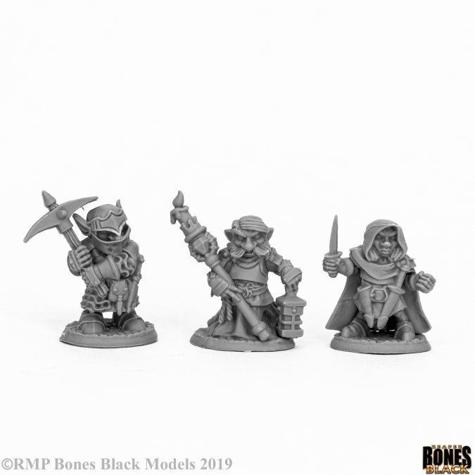 Reaper Bones Black: 44060 Deep Gnome Warriors (3)