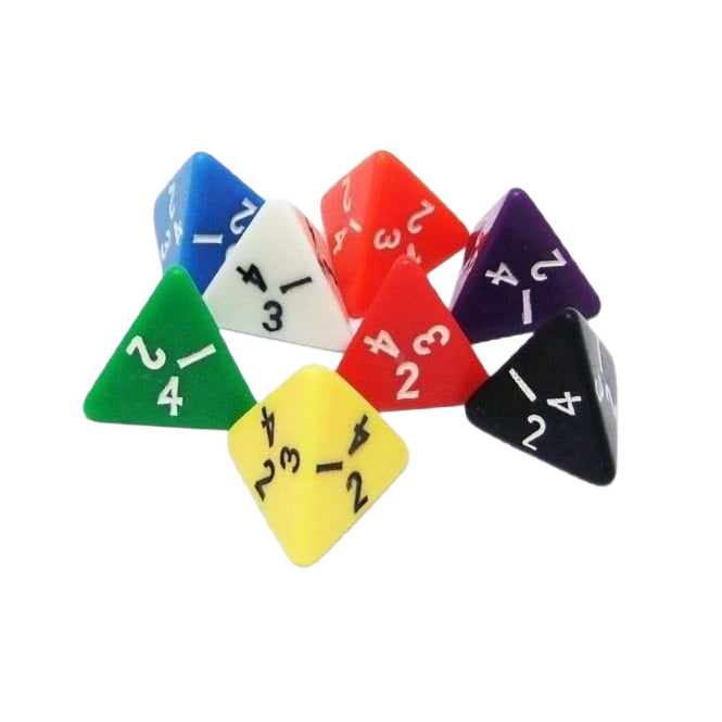 Single Opaque 16mm D4 Dice - Random Colour