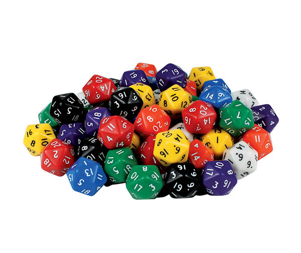 Single Opaque 16mm D20 Dice - Random Colour