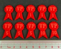 Numbered Victory Point Tokens 10 Red