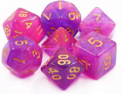 TMG RPG Dice - Purple Aurora Set (7)
