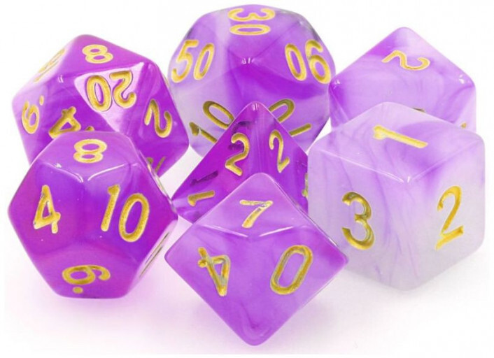 TMG RPG Dice - Amethyst Dream Purple Haze Translucent Set (7)