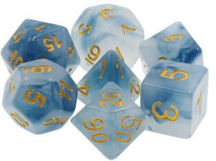 TMG RPG Dice: Stormcaller - Blue Jade Opaque Set (7)