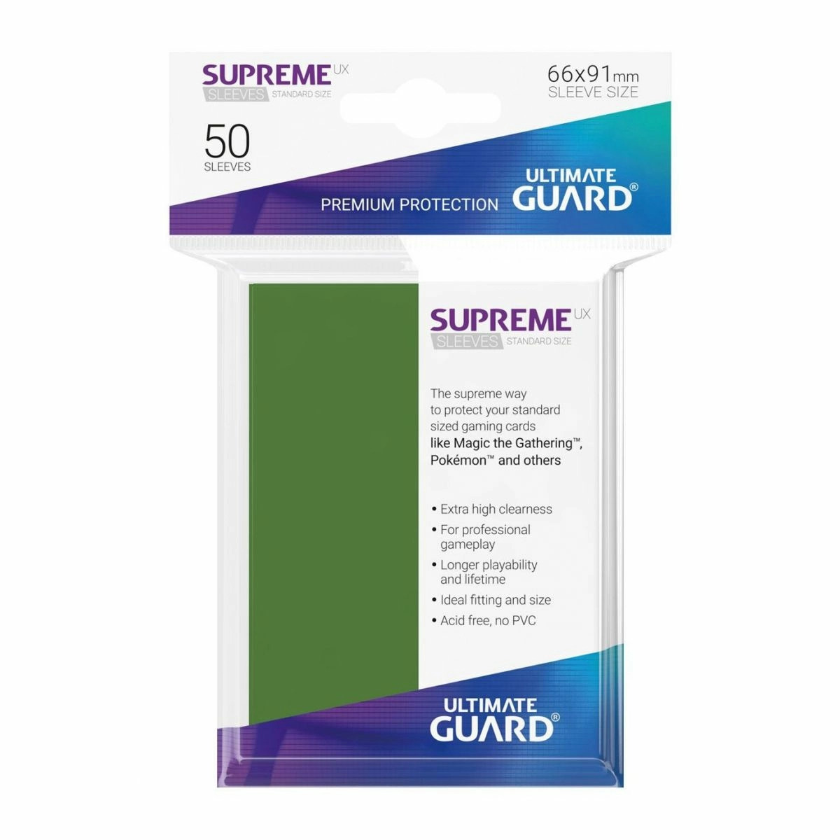 Ultimate Guard Supreme UX Sleeves Standard Size Green (50)