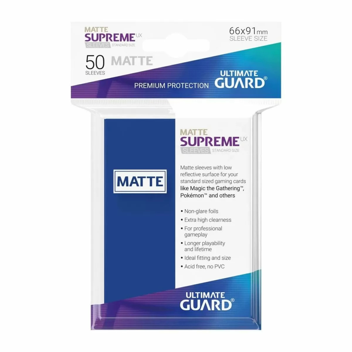 Ultimate Guard Supreme UX Sleeves Standard Size Royal Blue (50)