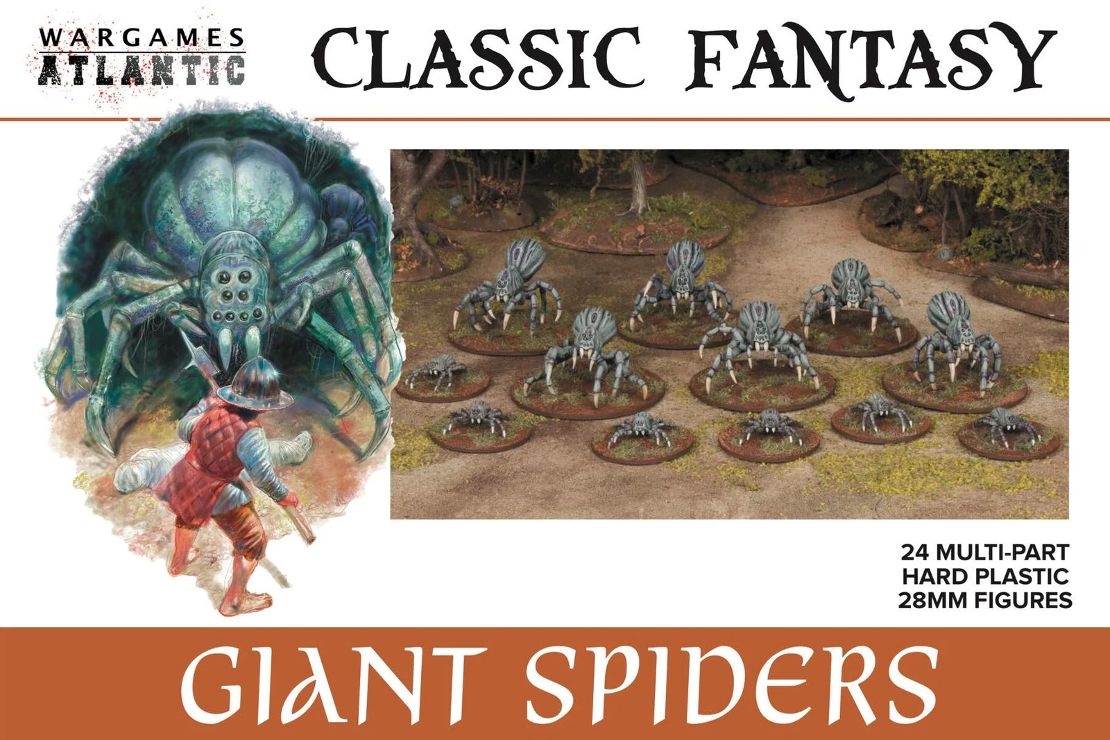 Giant Spiders - 12 large, 12 small - 28mm Classic Fantasy Tropes
