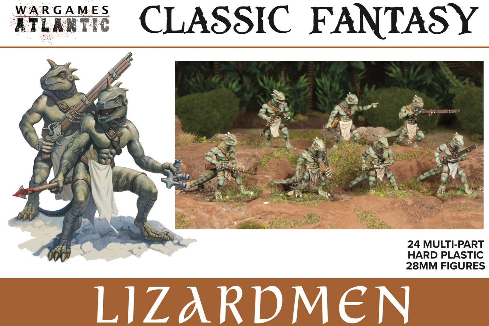 Classic Fantasy: Lizardmen - 24 x 28mm Troops