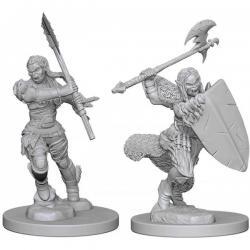 Pathfinder Deep Cuts Unpainted Minis — Female Half-Orc Barbarian