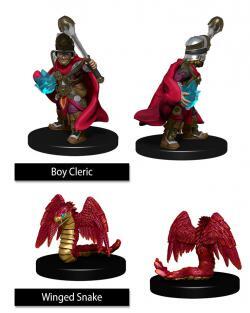 WizKids Wardlings Pre-painted Miniatures: Boy Cleric and Winged Snake