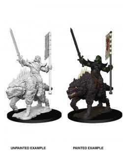 Pathfinder Deep Cuts Unpainted Minis : Orc on Dire Wolf