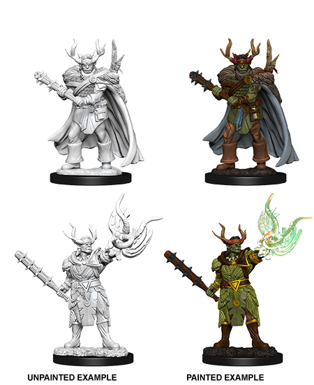 Pathfinder Battles Deep Cuts Unpainted Minis: Male Half Orc Druid