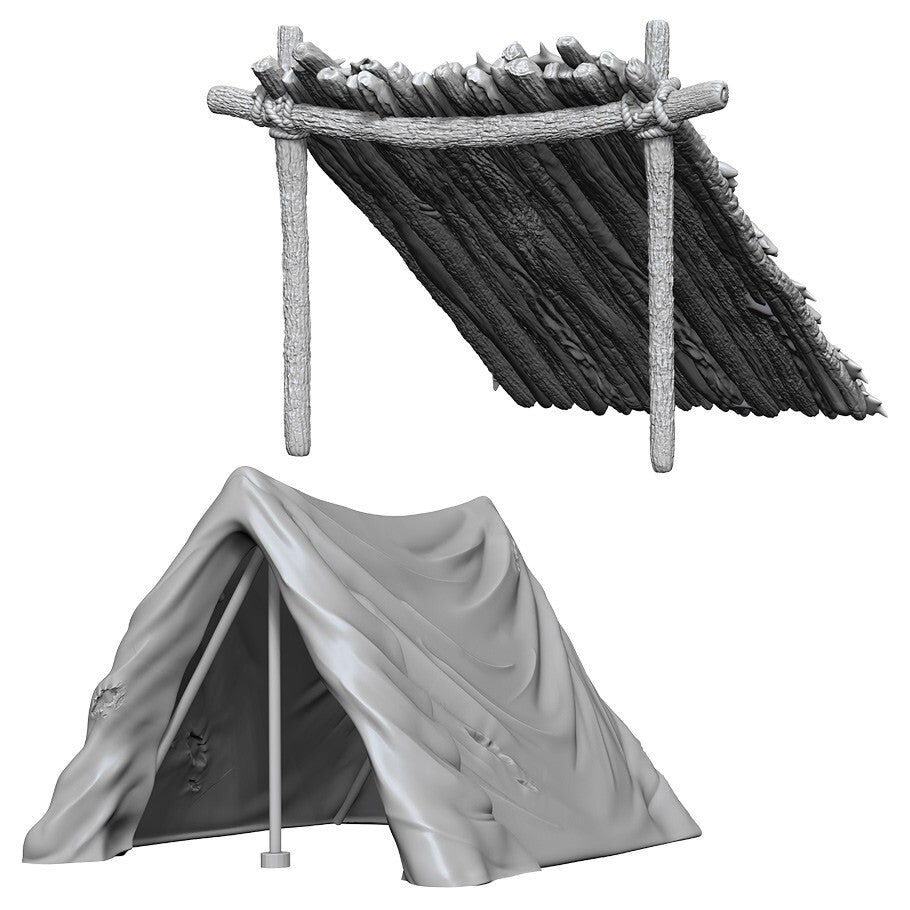 Pathfinder Battles Deep Cuts Unpainted Minis: Tent & Lean-To