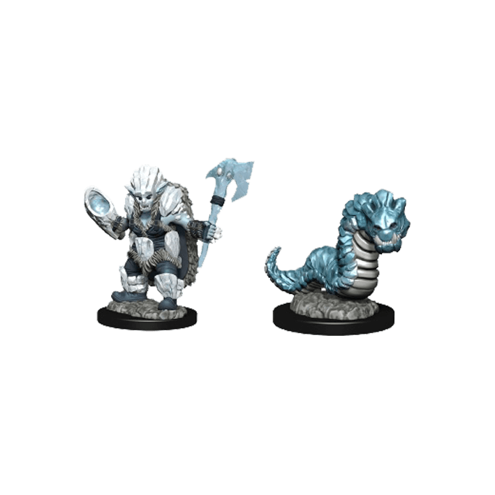 WizKids Wardlings Pre-painted Miniatures: Ice Orc & Ice Worm