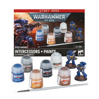 60-11 Warhammer 40000: Space Marines Intercessors + Paints