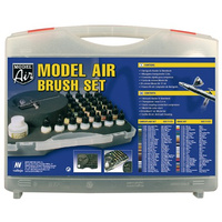 Model Air 29 Basic colours set +Airbrush Plastic Case